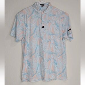 Bad Birdie Golf Polo Day Pass Shirt Blue Peach Size 2XL Mens
